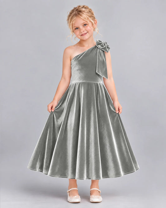 Silver Ball Gown Girls Formal Dress Front