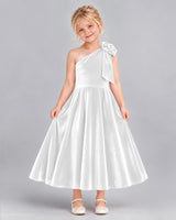 White Ball Gown Girls Formal Dress Front
