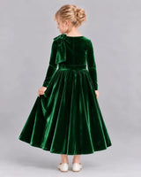 Dark Green A-line Girls Formal Dress Back [Shared]