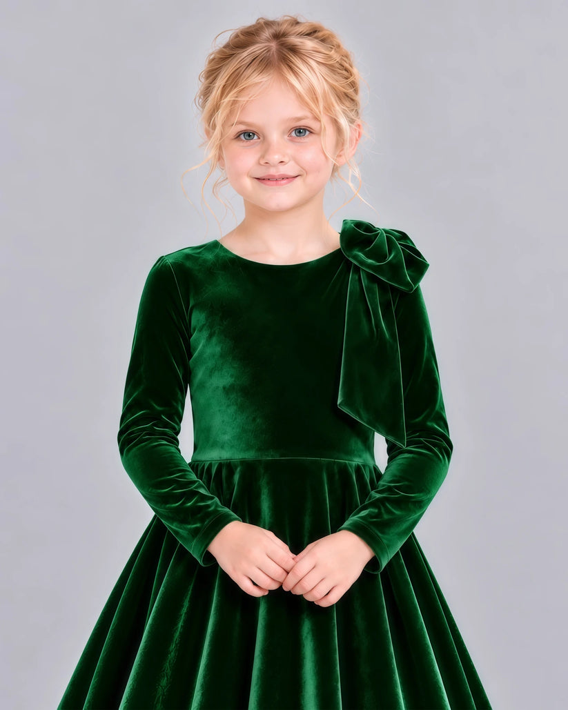 Dark Green A-line Girls Formal Dress Detail [Shared]
