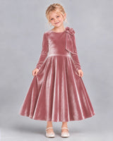 Dusty Rose A-line Girls Formal Dress Front