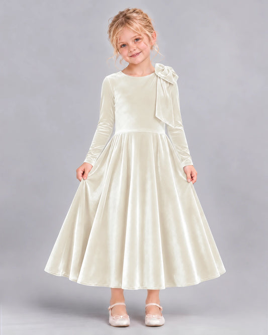 Ivory A-line Girls Formal Dress Front