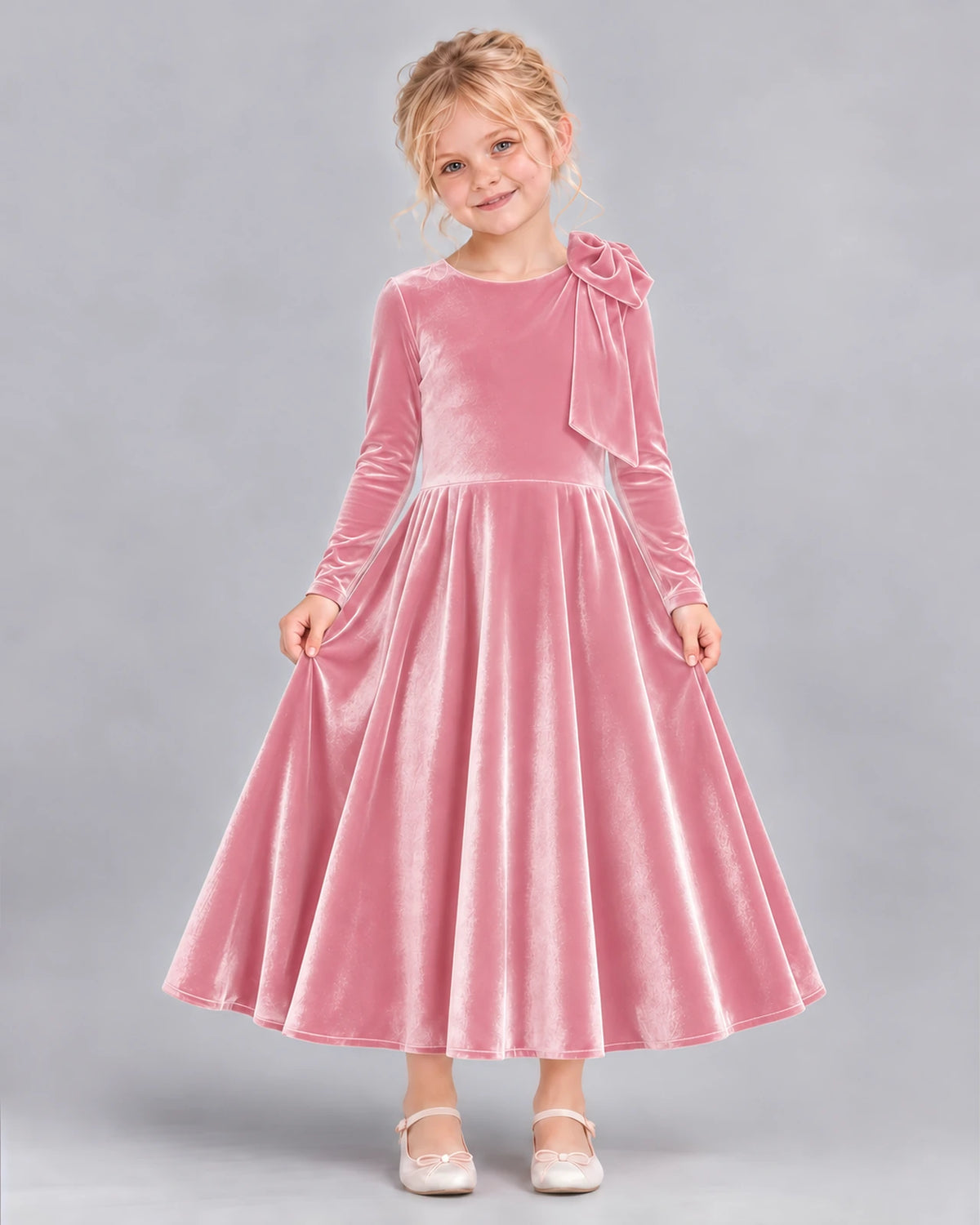 Pink A-line Girls Formal Dress Front