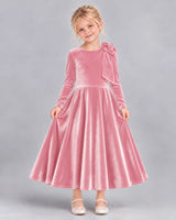 Pink A-line Girls Formal Dress Front