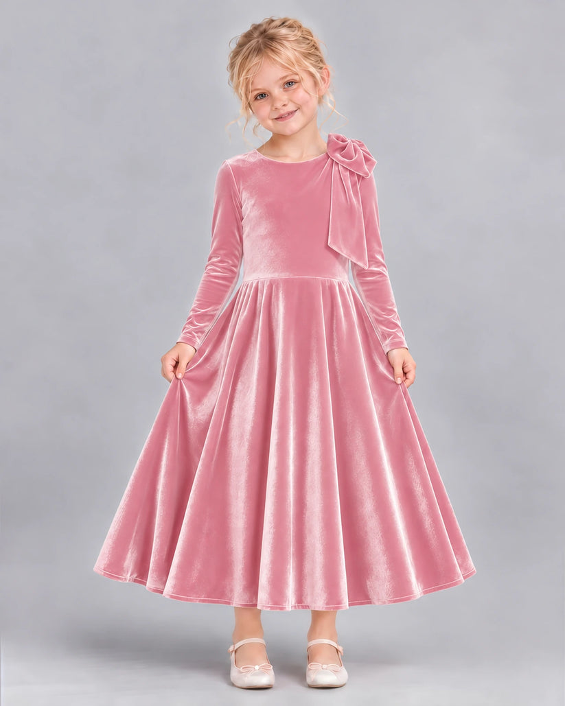 Pink A-line Girls Formal Dress Front