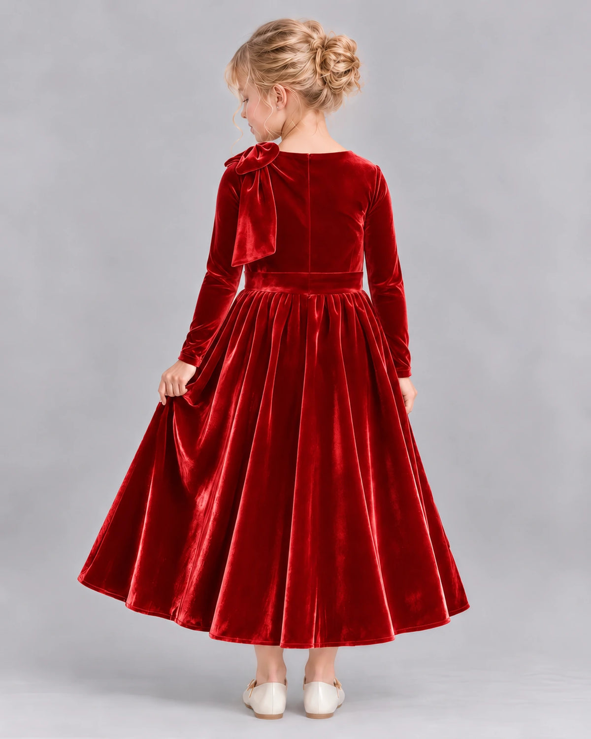 Red A-line Girls Formal Dress Back [Shared]