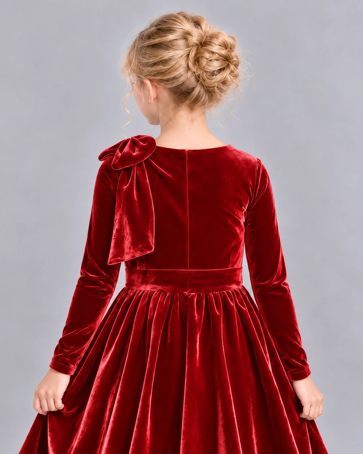 Red A-line Girls Formal Dress Back_Detail [Shared]