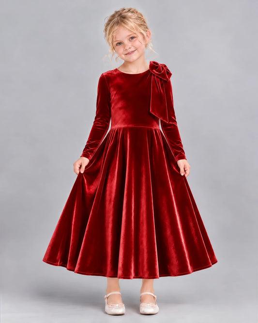 Red A-line Girls Formal Dress Front