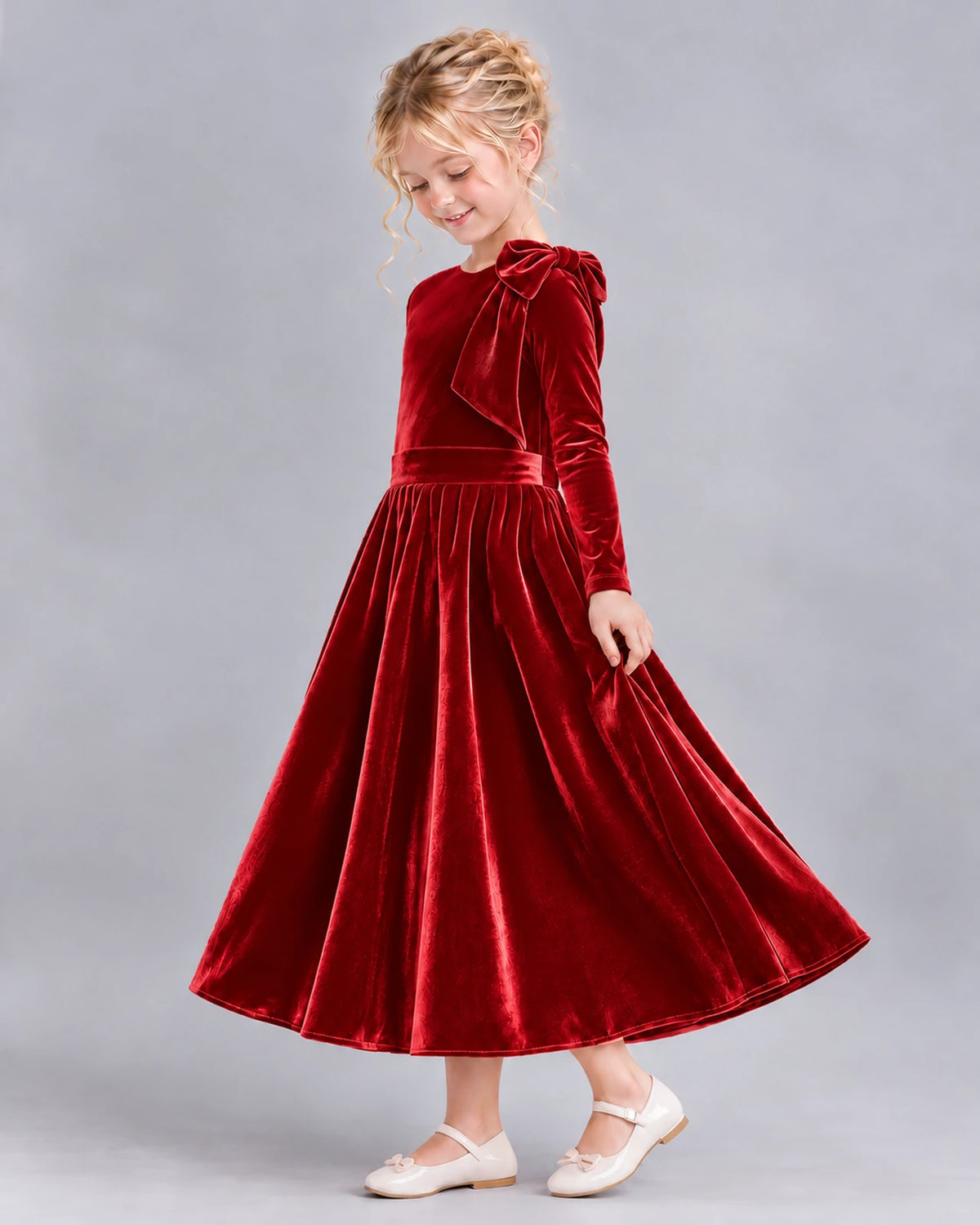 Red A-line Girls Formal Dress Side [Shared]
