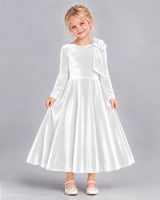 White A-line Girls Formal Dress Front