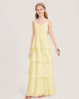 Daffodil Chiffon A-line Junior Bridesmaid Dress Front View
