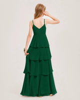 Dark Green Chiffon A-line Junior Bridesmaid Dress Back View