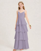 Wisteria Chiffon A-line Junior Bridesmaid Dress Front View