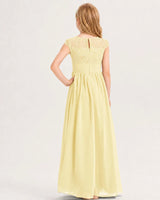 Daffodil Chiffon A-line Junior Bridesmaid Dress Back View