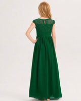 Dark Green Chiffon A-line Junior Bridesmaid Dress Back View