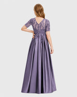 Wisteria Satin A-line Junior Bridesmaid Dress Back View