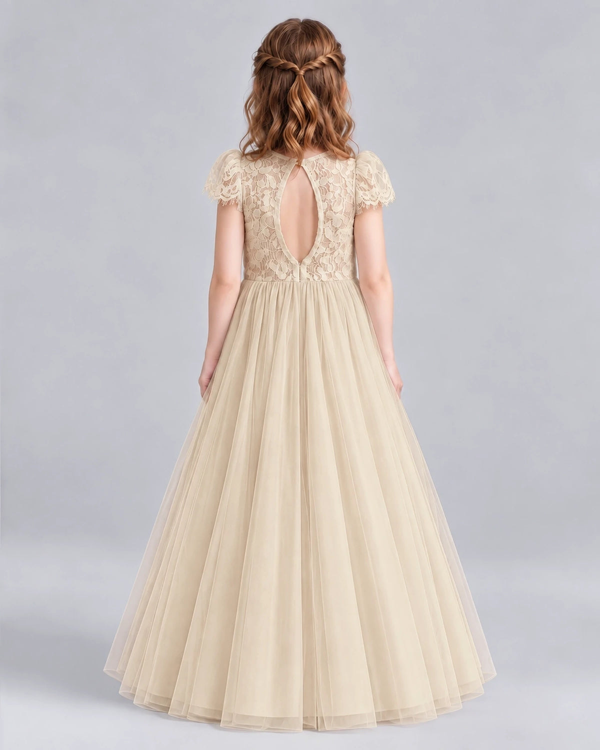 Champagne Ball Gown First Communion Dresses Back