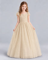 Champagne Ball Gown First Communion Dresses Front