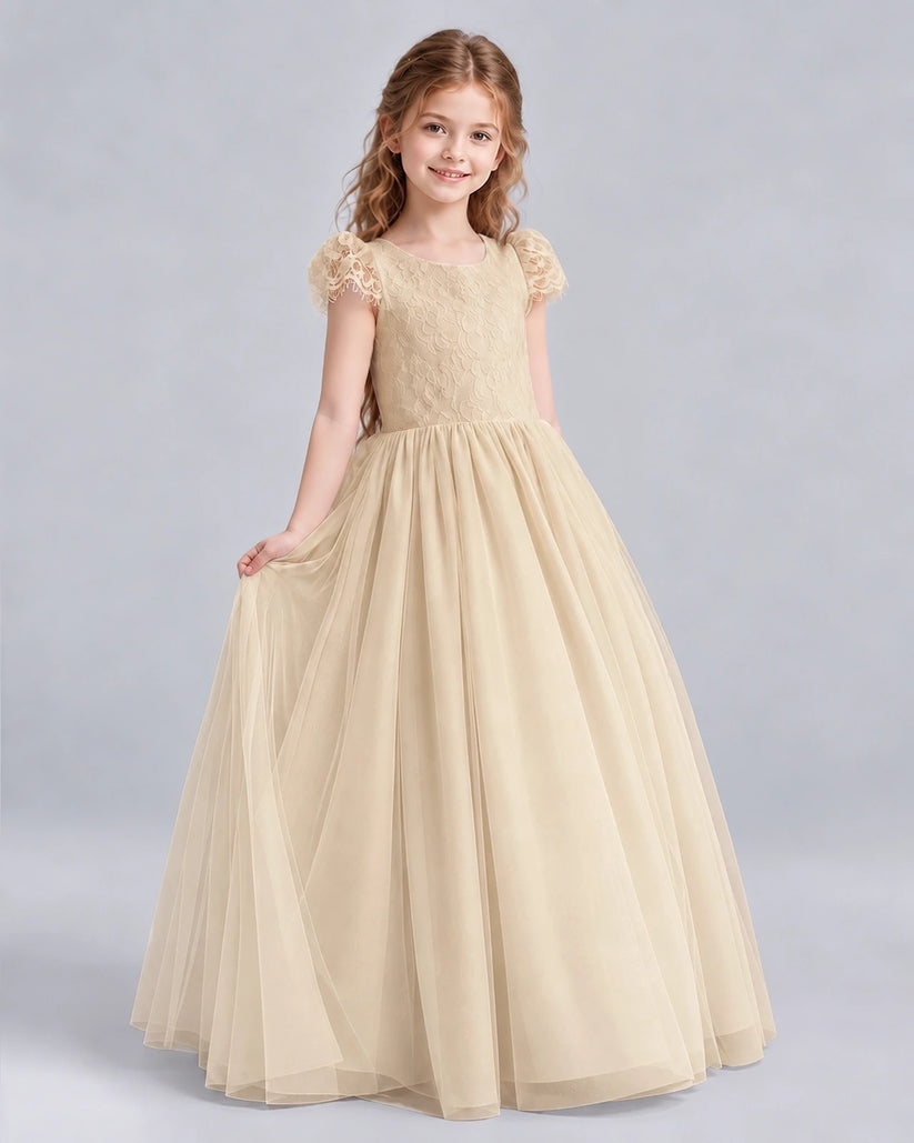 Champagne Ball Gown First Communion Dresses Side