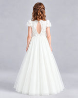 Ivory Ball Gown First Communion Dresses Back