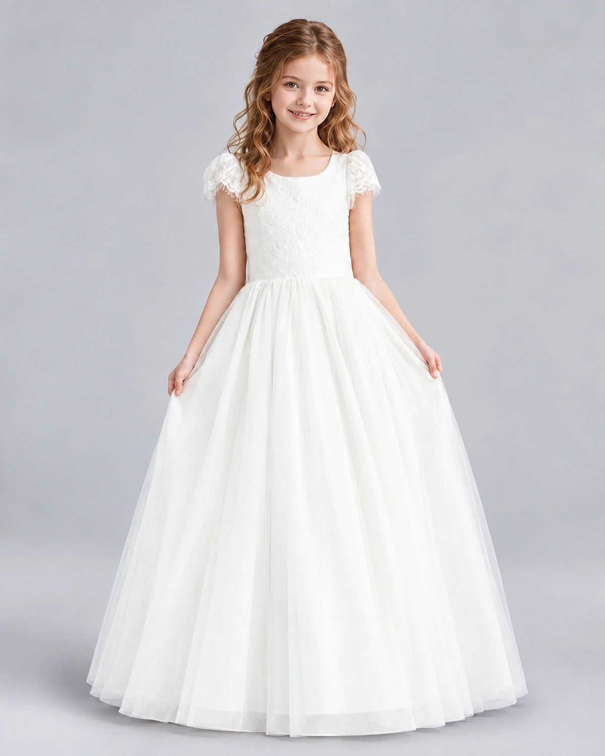 Ivory Ball Gown First Communion Dresses Front