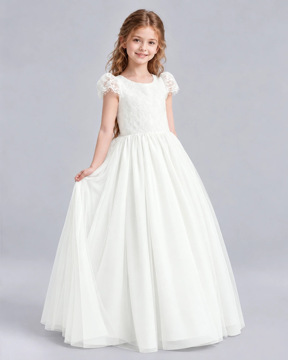 Ivory Ball Gown First Communion Dresses Side