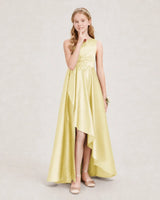 Daffodil Satin A-line Junior Bridesmaid Dress Front View