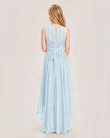 Baby Blue Chiffon A-line Junior Bridesmaid Dress Back View
