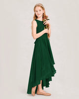 Dark Green Chiffon A-line Junior Bridesmaid Dress Side View