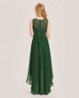 Emerald Green Chiffon A-line Junior Bridesmaid Dress Back View