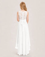 Ivory Chiffon A-line Junior Bridesmaid Dress Back View