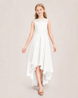 Ivory Chiffon A-line Junior Bridesmaid Dress Front View