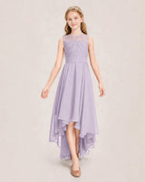 Lavender Chiffon A-line Junior Bridesmaid Dress Front View