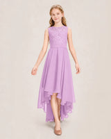 Lilac Chiffon A-line Junior Bridesmaid Dress Front View
