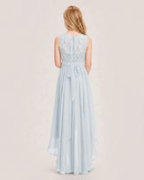 Mist Chiffon A-line Junior Bridesmaid Dress Back View