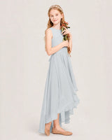 Mist Chiffon A-line Junior Bridesmaid Dress Front View