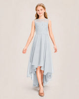 Mist Chiffon A-line Junior Bridesmaid Dress Front View