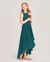 Peacock Chiffon A-line Junior Bridesmaid Dress Side View