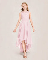 Pink Chiffon A-line Junior Bridesmaid Dress Front View