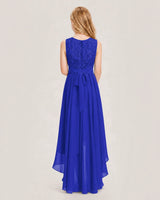 Royal Blue Chiffon A-line Junior Bridesmaid Dress Back View