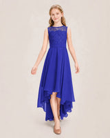 Royal Blue Chiffon A-line Junior Bridesmaid Dress Front View