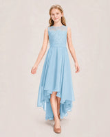 Sky Blue Chiffon A-line Junior Bridesmaid Dress Front View