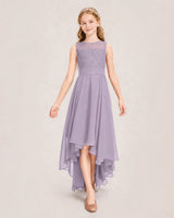 Wisteria Chiffon A-line Junior Bridesmaid Dress Front View