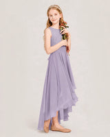 Wisteria Chiffon A-line Junior Bridesmaid Dress Side View