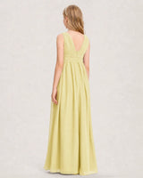 Daffodil Chiffon A-line Junior Bridesmaid Dress Back View