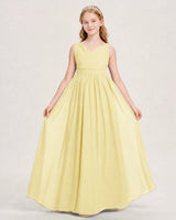Daffodil Chiffon A-line Junior Bridesmaid Dress Front View