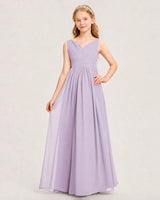 Lavender Chiffon A-line Junior Bridesmaid Dress Front View