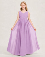 Lilac Chiffon A-line Junior Bridesmaid Dress Front View