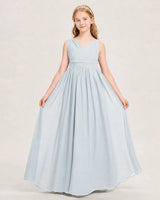 Mist Chiffon A-line Junior Bridesmaid Dress Front View