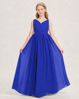 Royal Blue Chiffon A-line Junior Bridesmaid Dress Front View